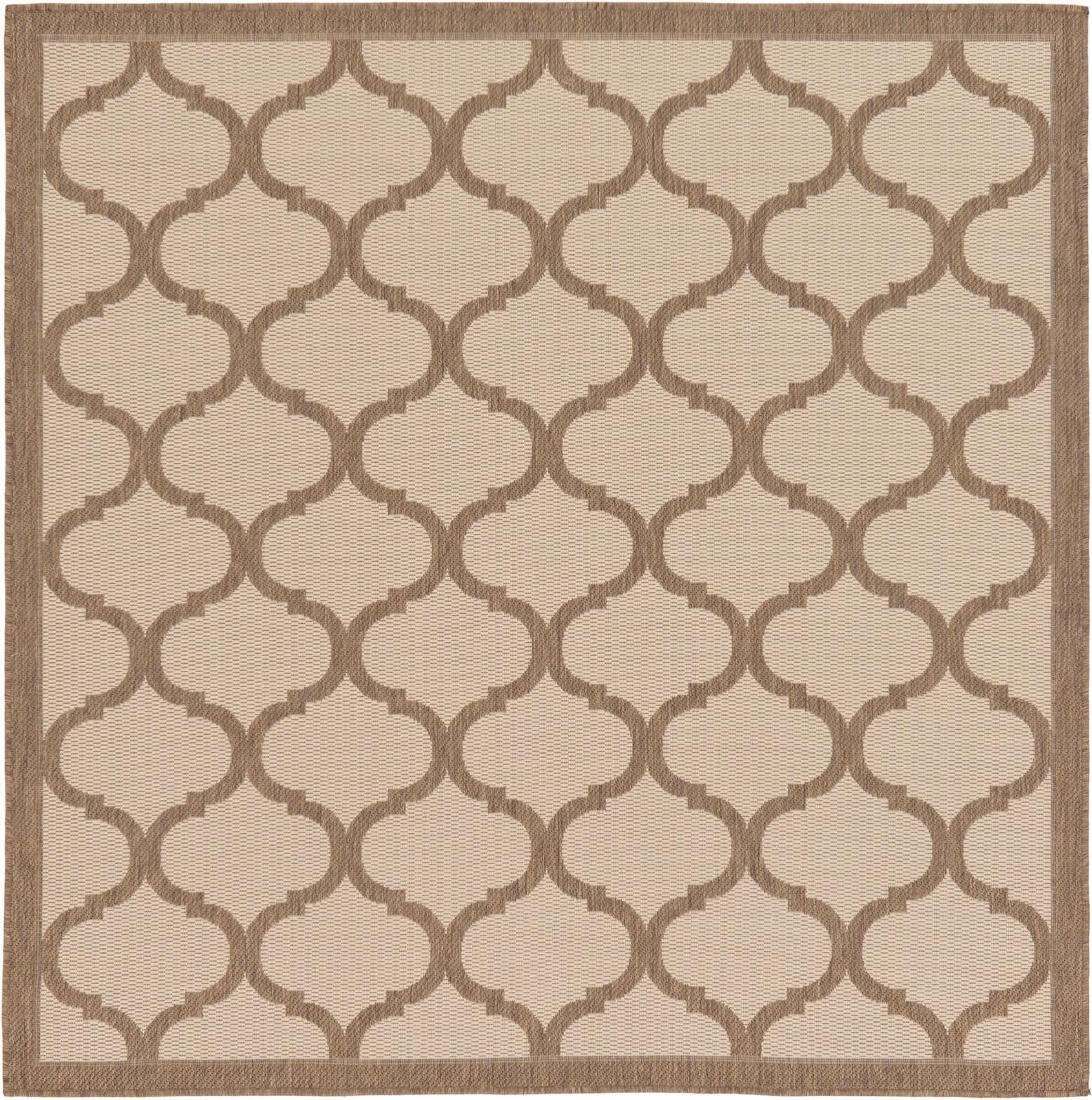 6' x 6' Easy-Clean Lattice Indoor / Outdoor Square Rug