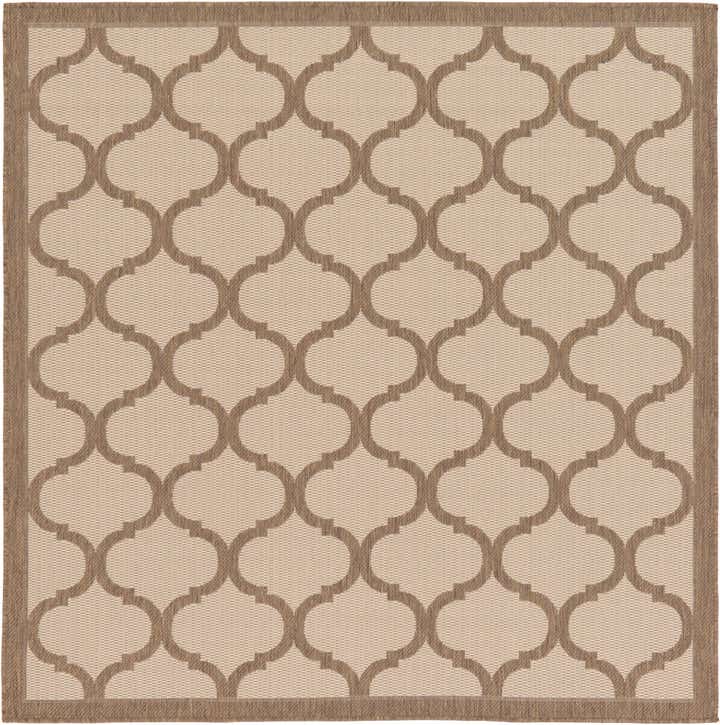 6' x 6' Easy-Clean Lattice Indoor / Outdoor Square Rug
