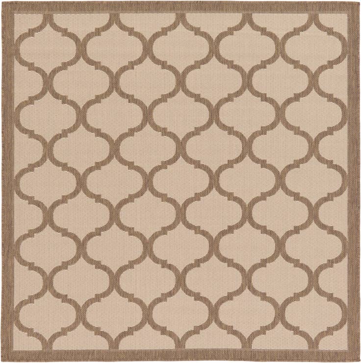 Detail image of 6' x 6' Easy-Clean Trellis Indoor / Outdoor Square Rug