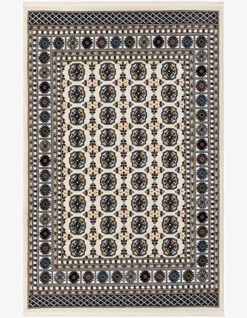 Beige and Cream Nain Design Rug