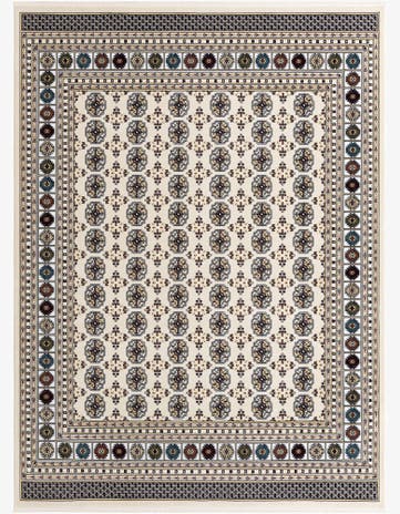 Beige and Cream Nain Design Rug