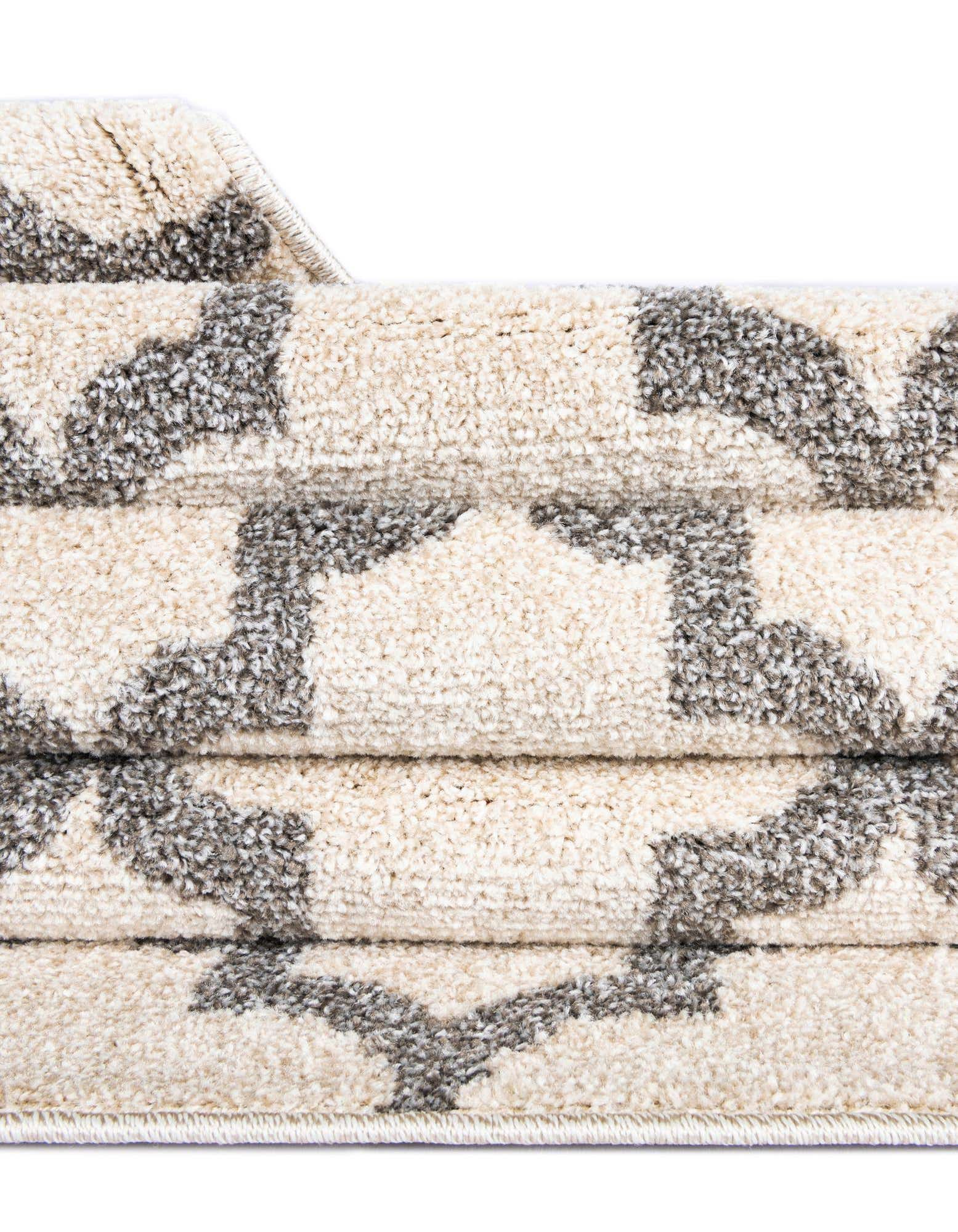 Custom Beige and Gray Lattice Rug