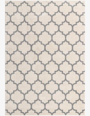Beige and Gray Lattice Rug