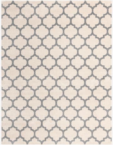 Beige and Gray Lattice Rug