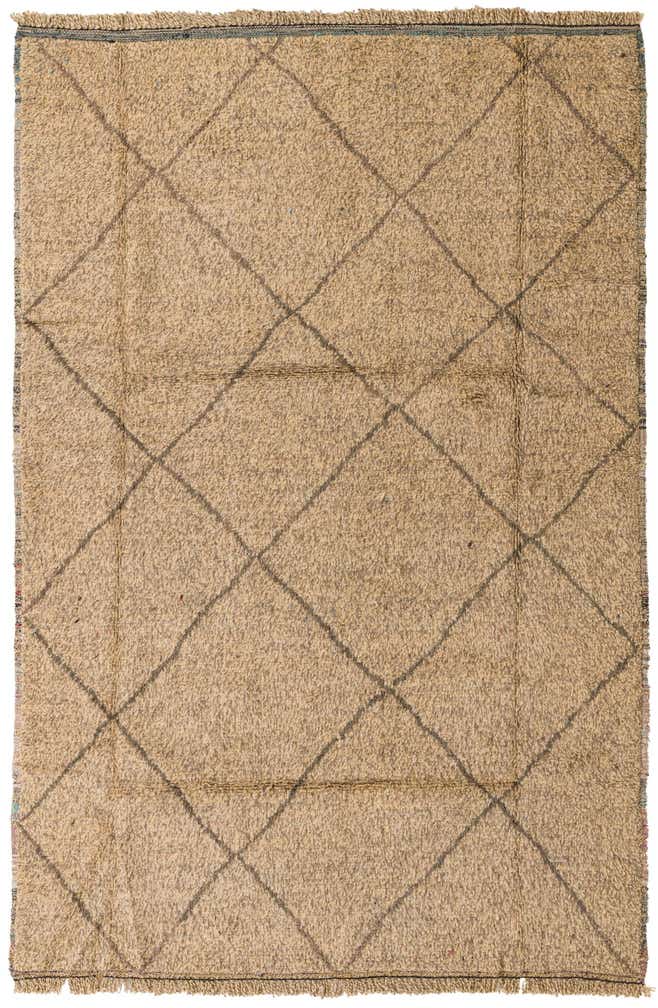6' x 9' 2 Hand Knotted Moroccan Wool Rug