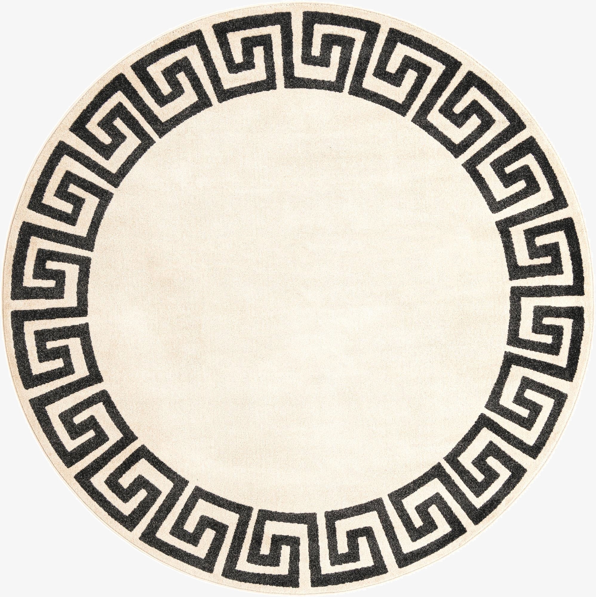 7' 10 x 7' 10 Greek Key Round Rug