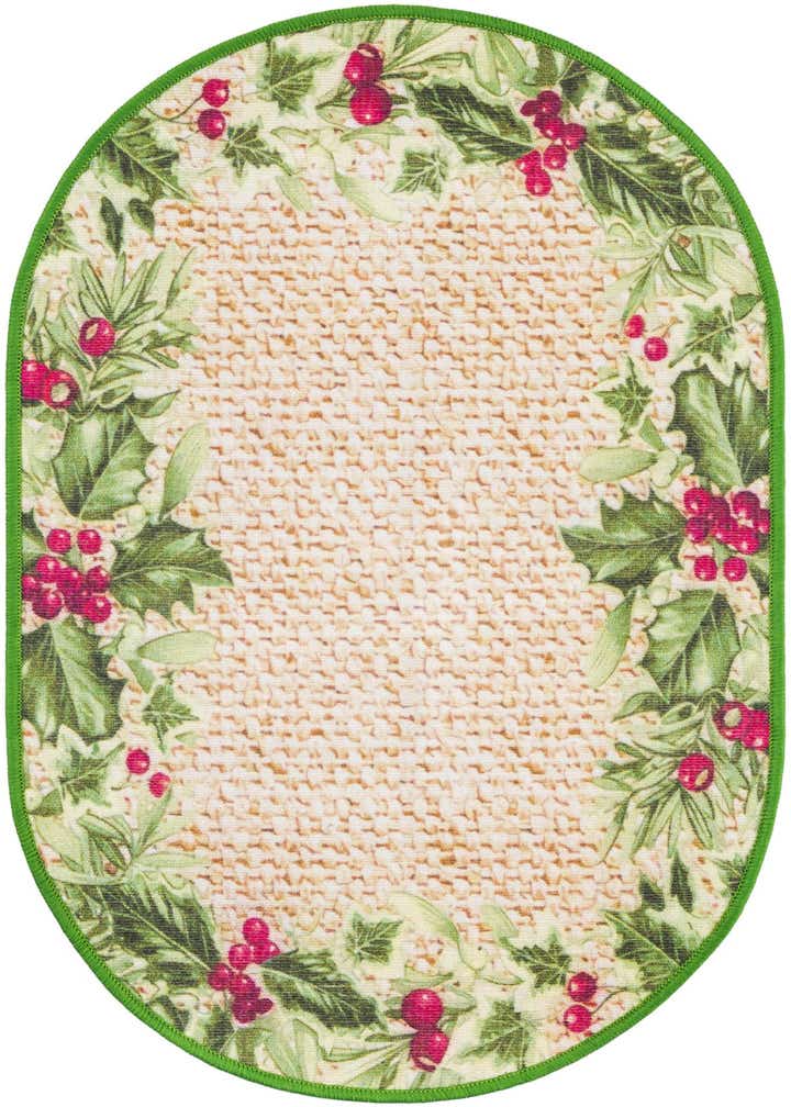 2' x 3' 1 Easy-Clean Jill Zarin Caribbean Indoor / Outdoor Oval Rug