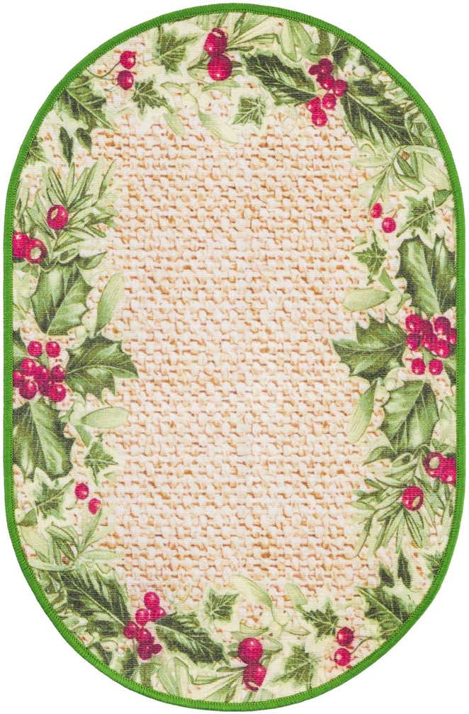 2' x 3' 1 Easy-Clean Jill Zarin Caribbean Indoor / Outdoor Oval Rug