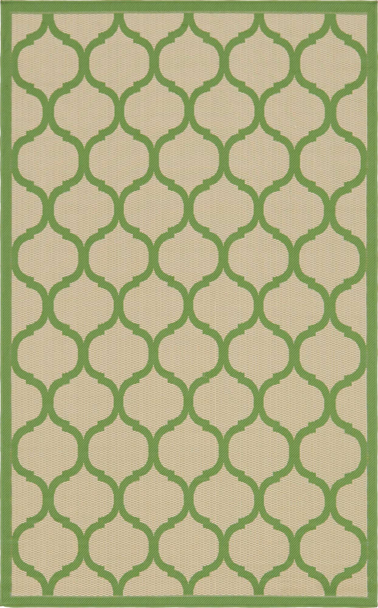 5' 3 x 8' Easy-Clean Trellis Indoor / Outdoor Rug