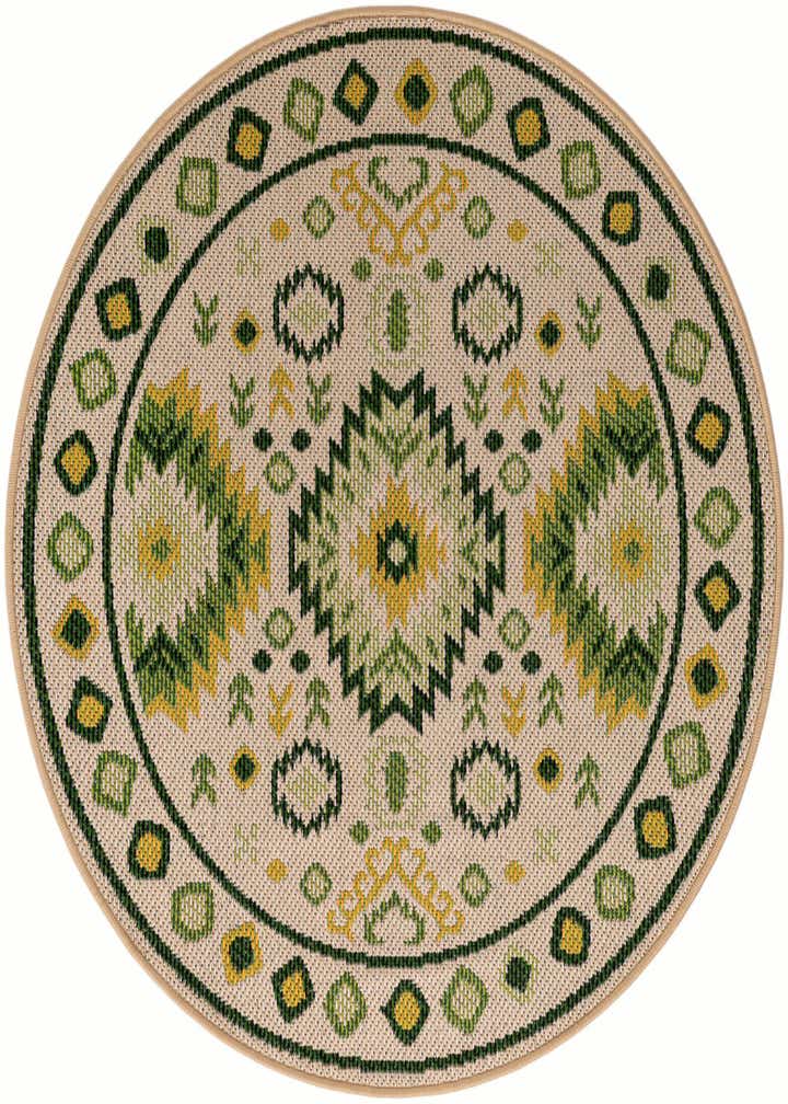 4' x 4' Easy-Clean Baja Indoor / Outdoor Round Rug