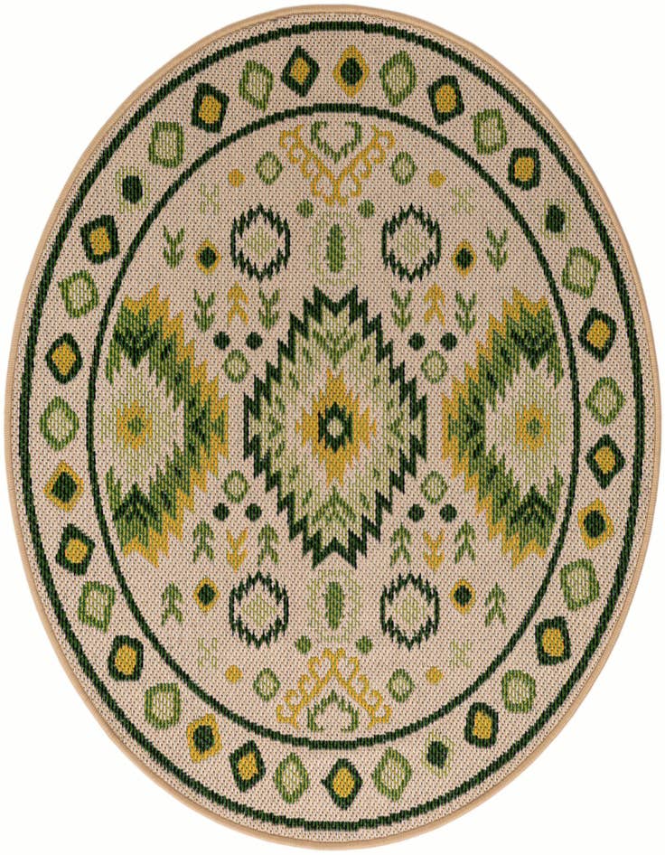 Detail image of 4' x 4' Easy-Clean Baja Indoor / Outdoor Round Rug