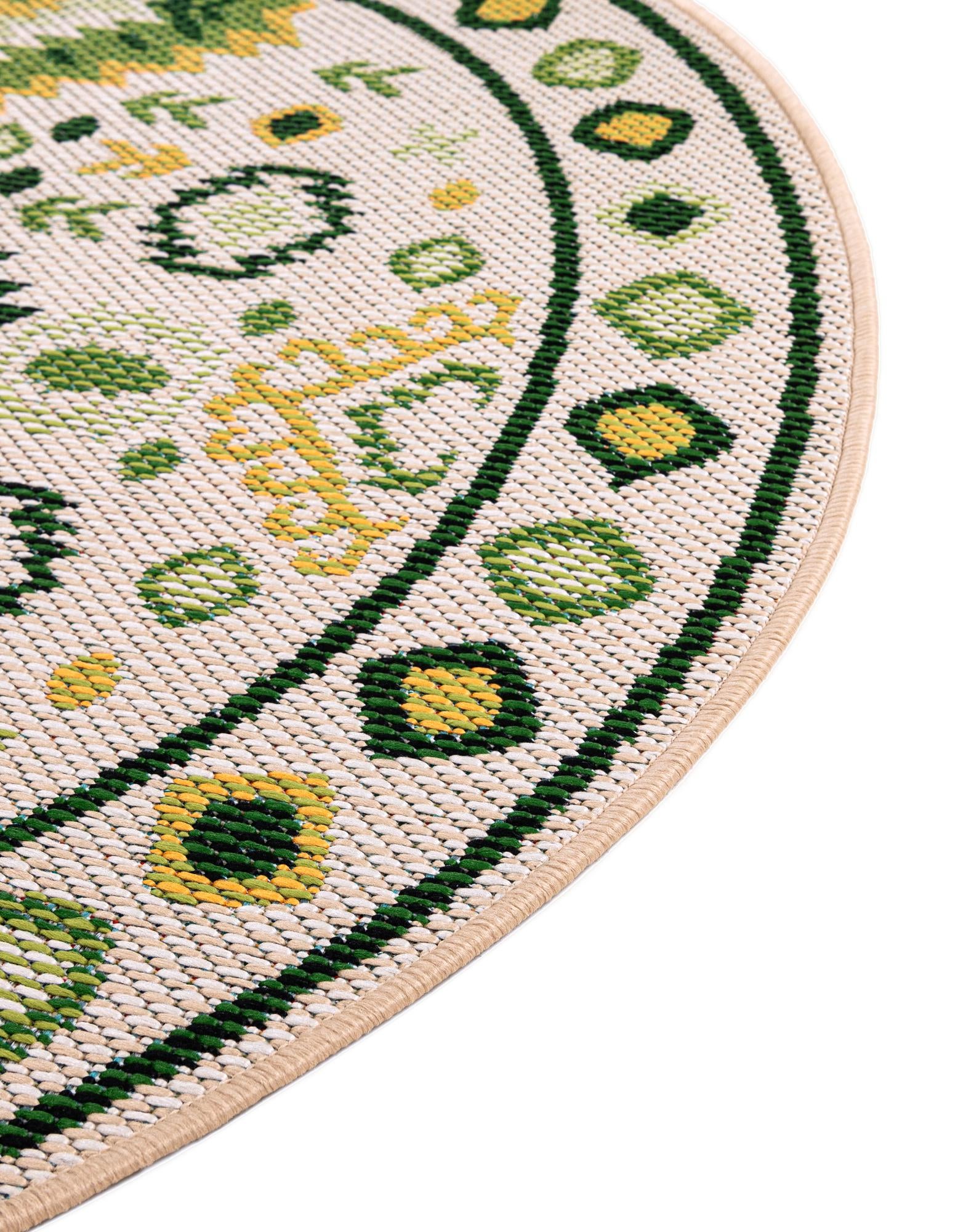 4' x 4' Easy-Clean Baja Indoor / Outdoor Round Rug