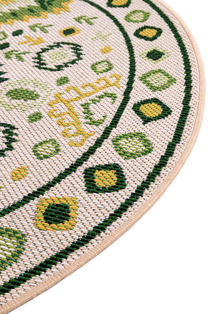 4' x 4' Easy-Clean Baja Indoor / Outdoor Round Rug