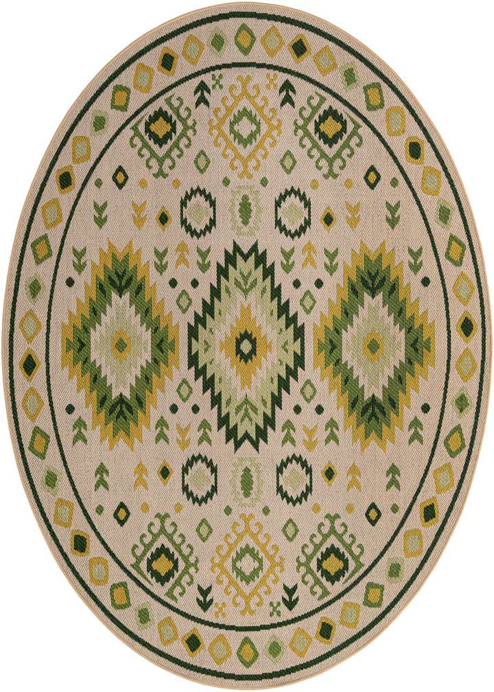 7' 10 x 7' 10 Easy-Clean Baja Indoor / Outdoor Round Rug