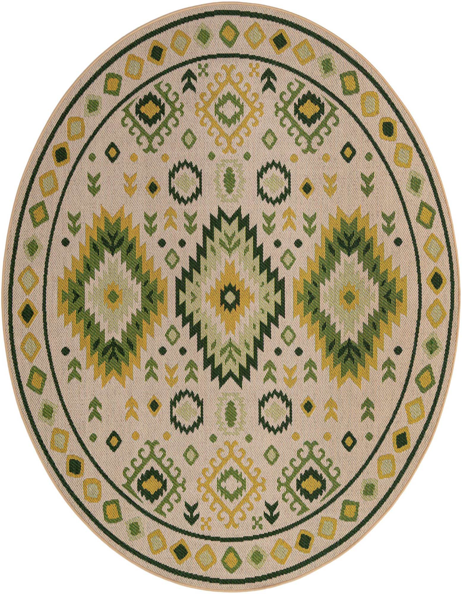 7' 10 x 7' 10 Easy-Clean Baja Indoor / Outdoor Round Rug