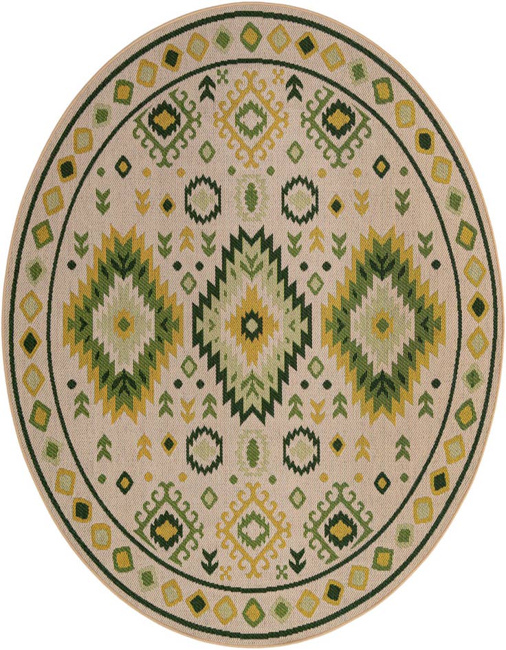 Detail image of 7' 10 x 7' 10 Easy-Clean Baja Indoor / Outdoor Round Rug