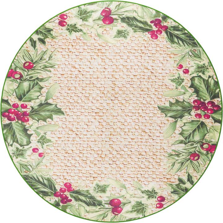 7' 10 x 7' 10 Easy-Clean Jill Zarin Caribbean Indoor / Outdoor Round Rug