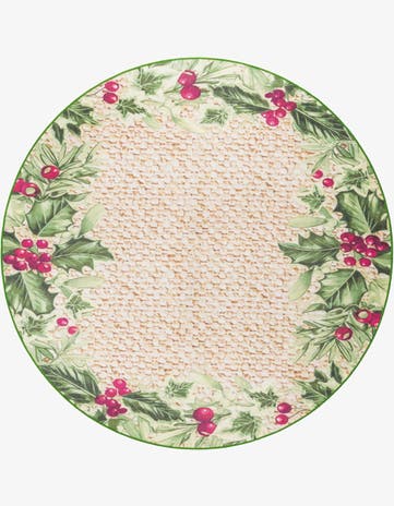 7' 10 x 7' 10 Easy-Clean Jill Zarin Caribbean Indoor / Outdoor Round Rug