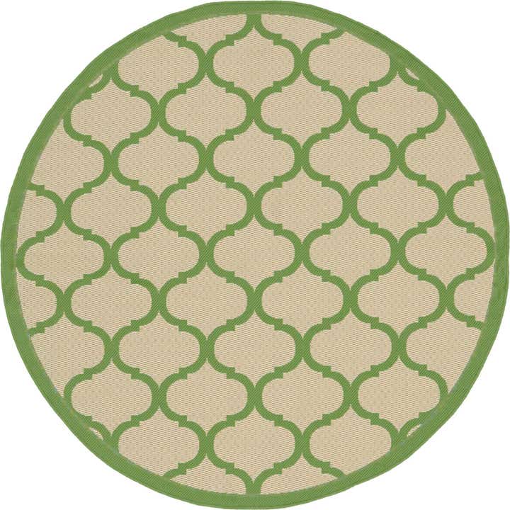 6' x 6' Easy-Clean Trellis Indoor / Outdoor Round Rug