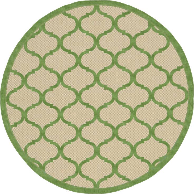 Detail image of 6' x 6' Easy-Clean Trellis Indoor / Outdoor Round Rug