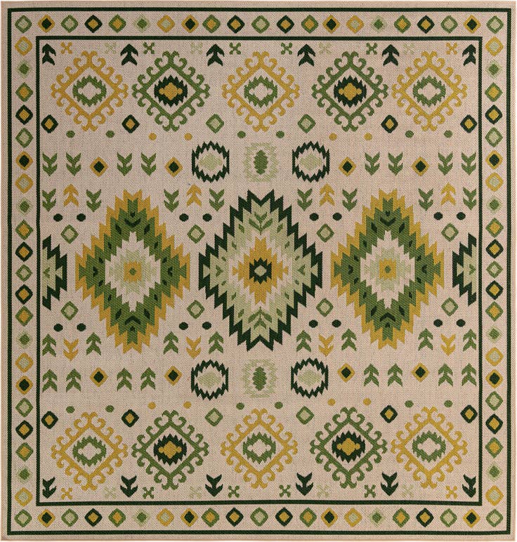 Detail image of 10' x 10' Easy-Clean Baja Indoor / Outdoor Square Rug