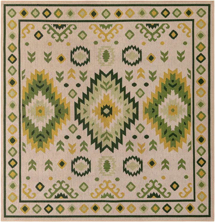 7' 10 x 7' 10 Easy-Clean Baja Indoor / Outdoor Square Rug