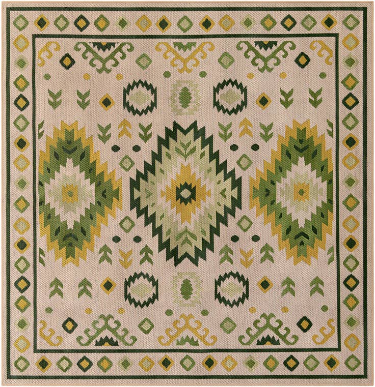 Detail image of 7' 10 x 7' 10 Easy-Clean Baja Indoor / Outdoor Square Rug