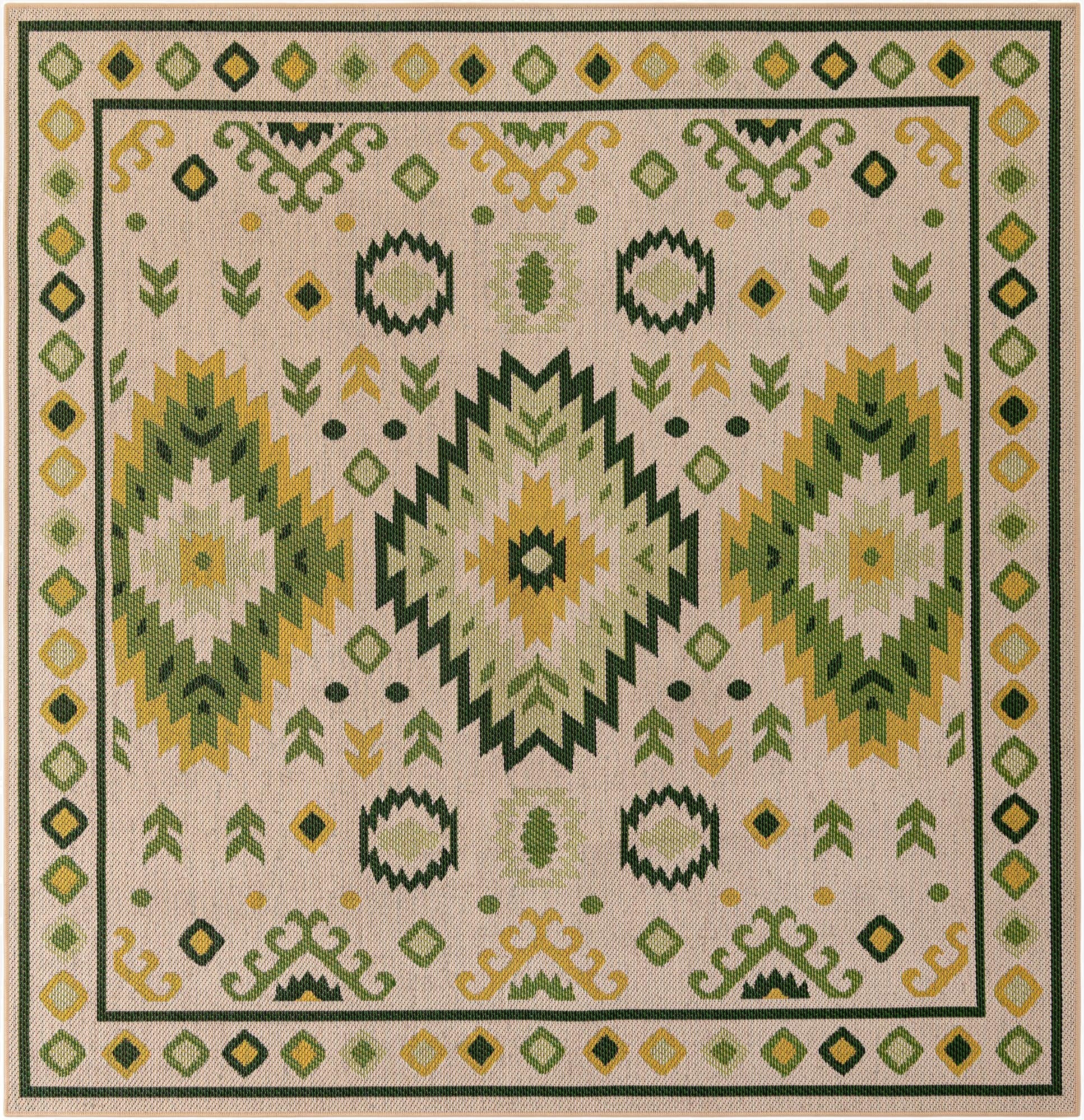 7' 10 x 7' 10  Washable Baja Indoor / Outdoor Square Rug