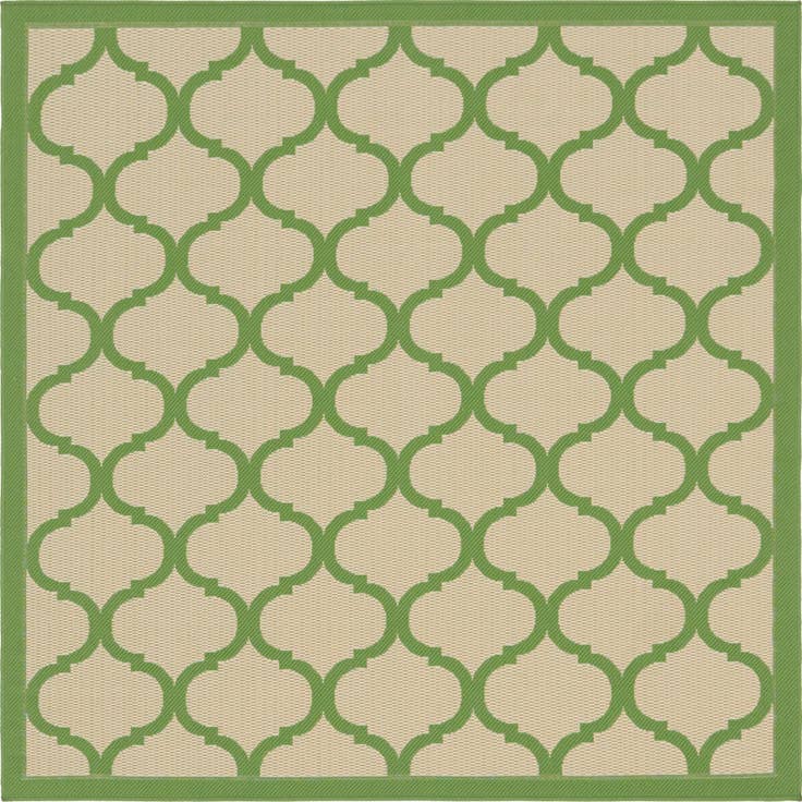 Detail image of 6' x 6' Easy-Clean Trellis Indoor / Outdoor Square Rug