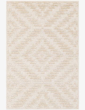 Beige and Ivory Easy-Clean Sabrina Soto Indoor / Outdoor Rug