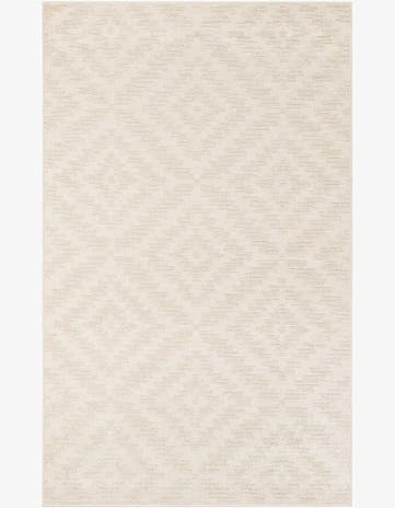 Beige and Ivory Easy-Clean Sabrina Soto Indoor / Outdoor Rug