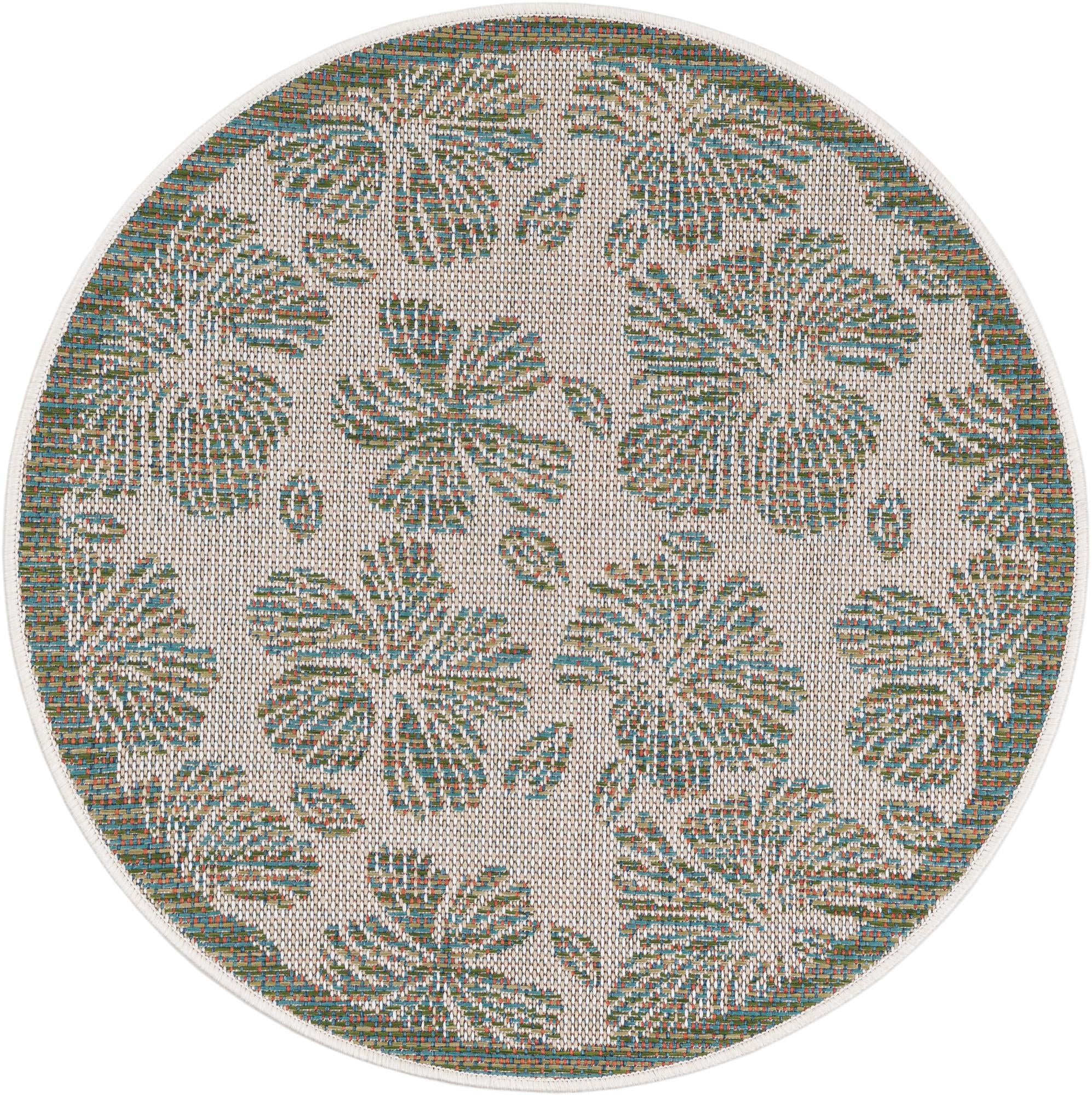 3' 3 x 3' 3 Easy-Clean Baja Indoor / Outdoor Round Rug