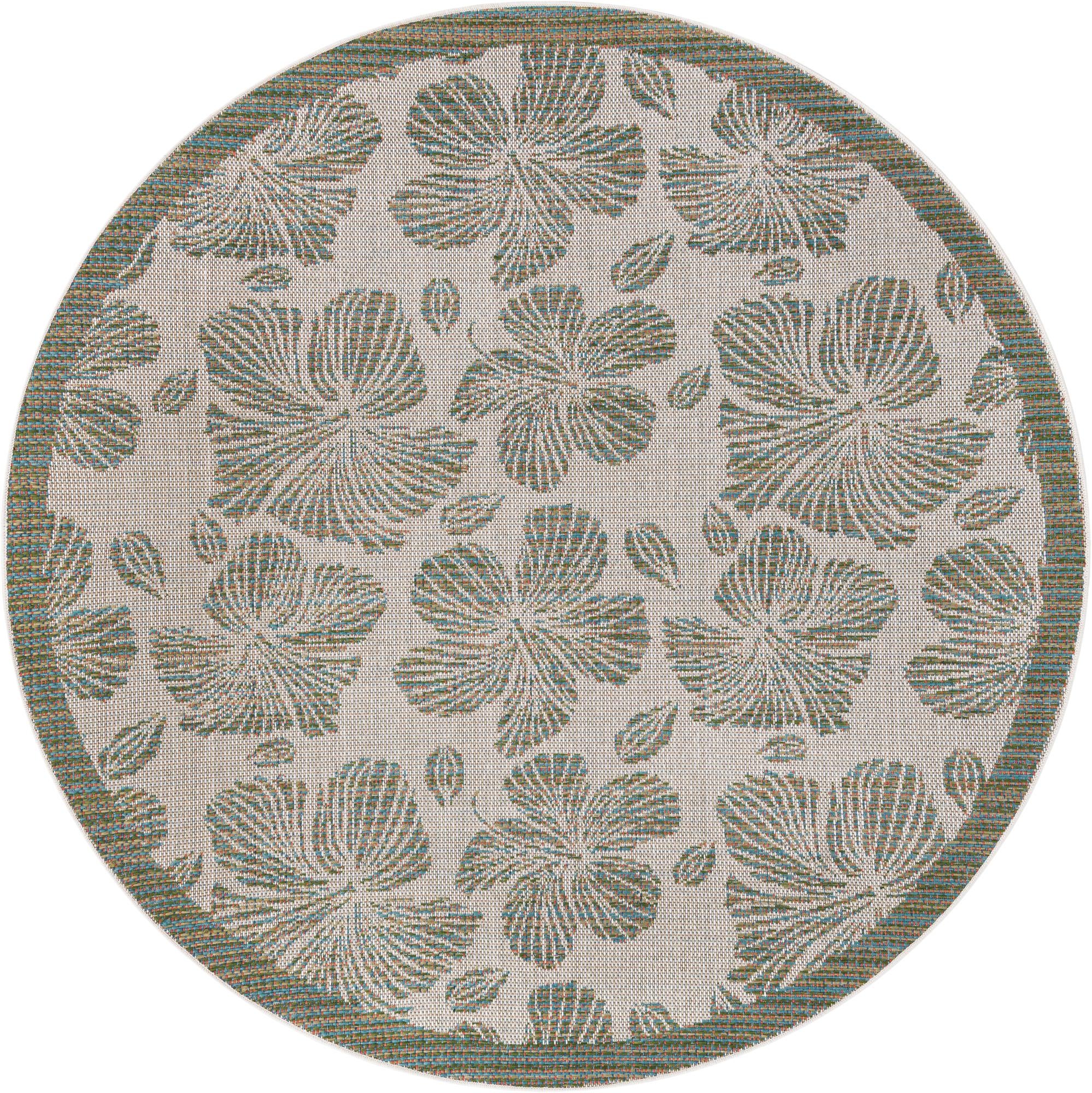 6' 1 x 6' 1 Easy-Clean Baja Indoor / Outdoor Round Rug