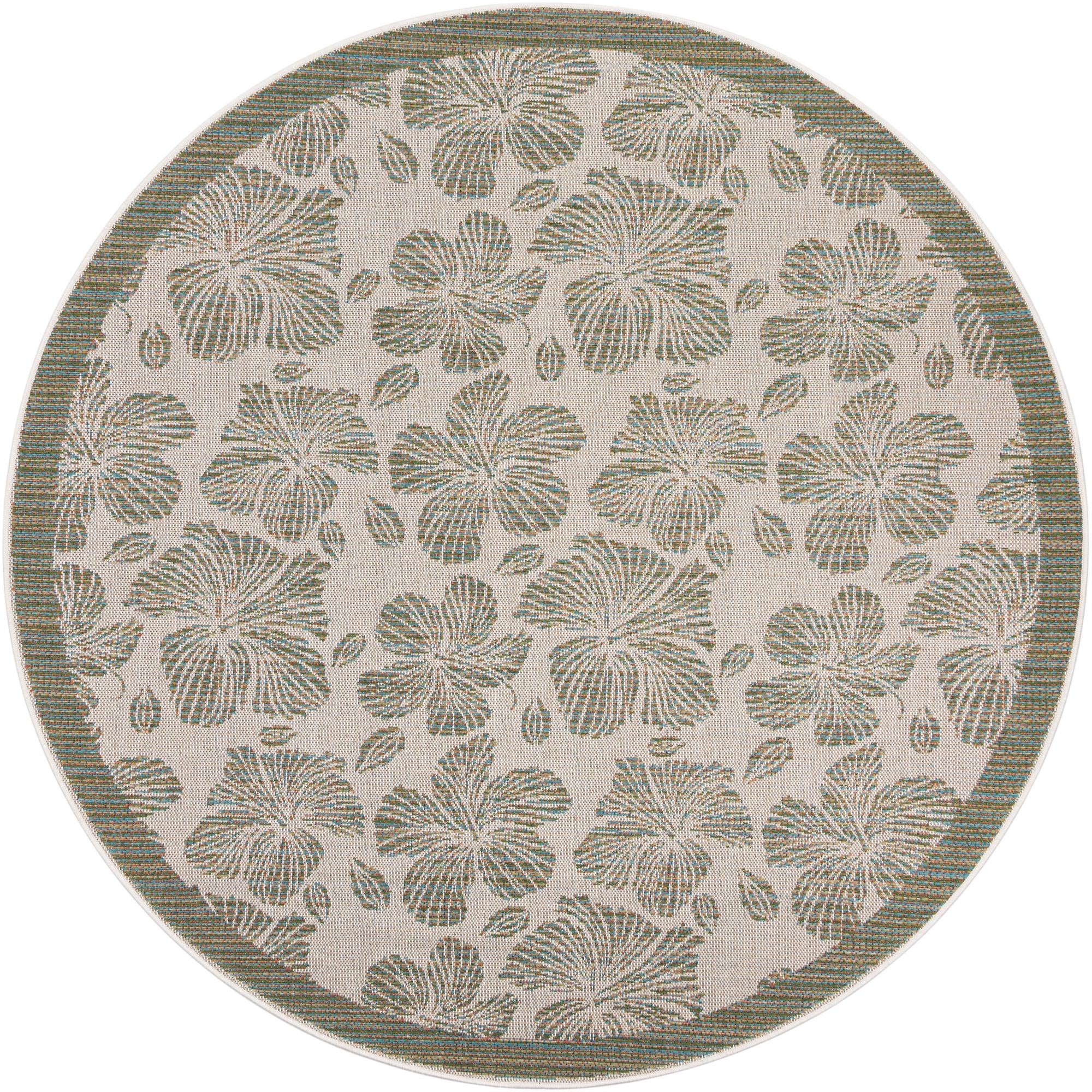 7' 10 x 7' 10 Easy-Clean Baja Indoor / Outdoor Round Rug