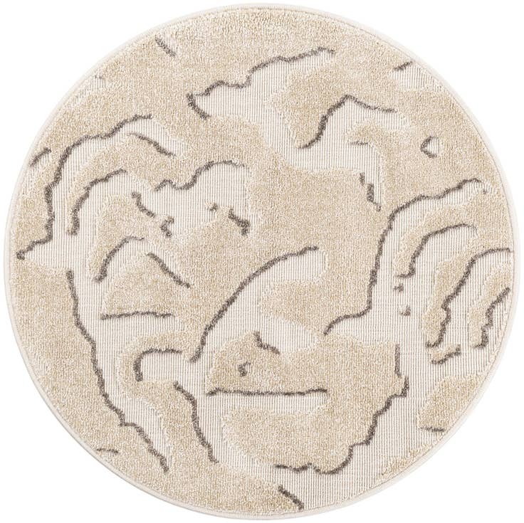 Detail image of 3' x 3' Easy-Clean Sabrina Soto Indoor / Outdoor Round Rug