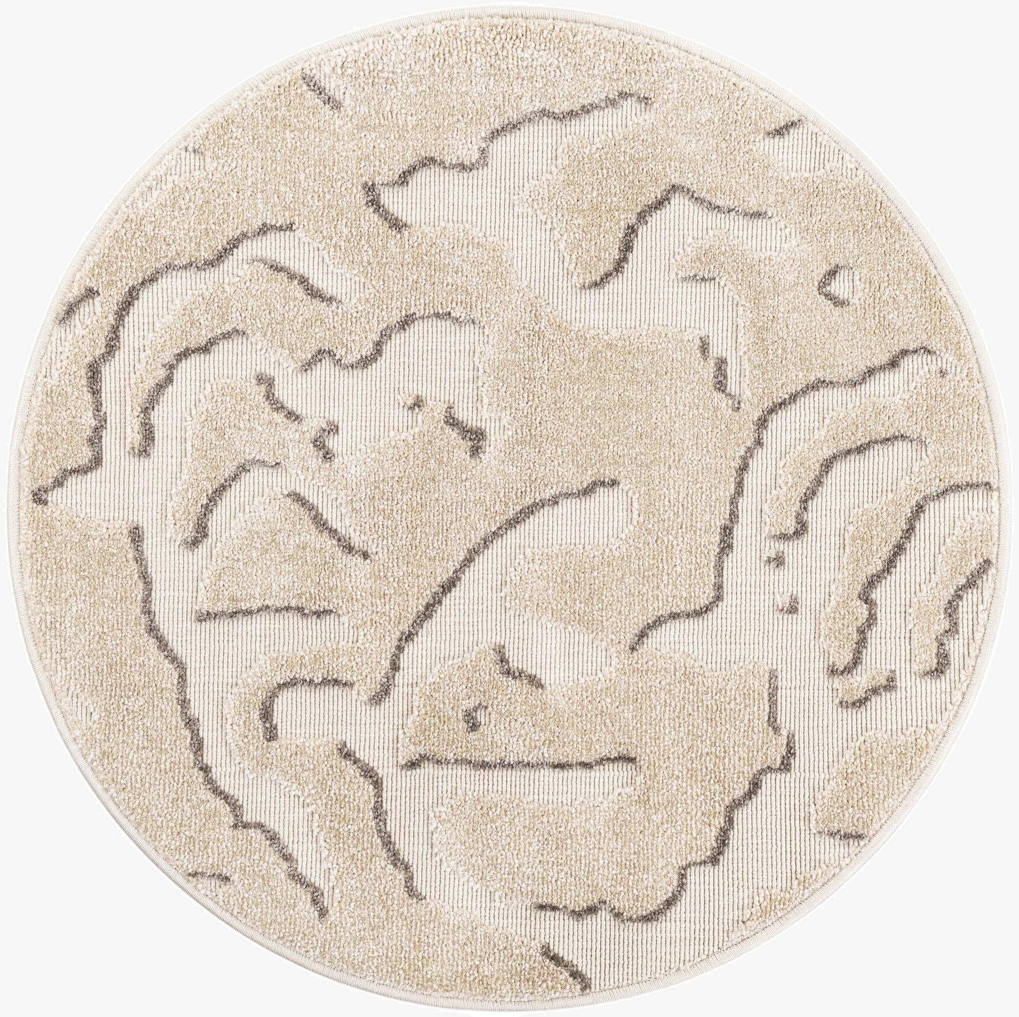 3' x 3'  Washable Sabrina Soto Indoor / Outdoor Round Rug