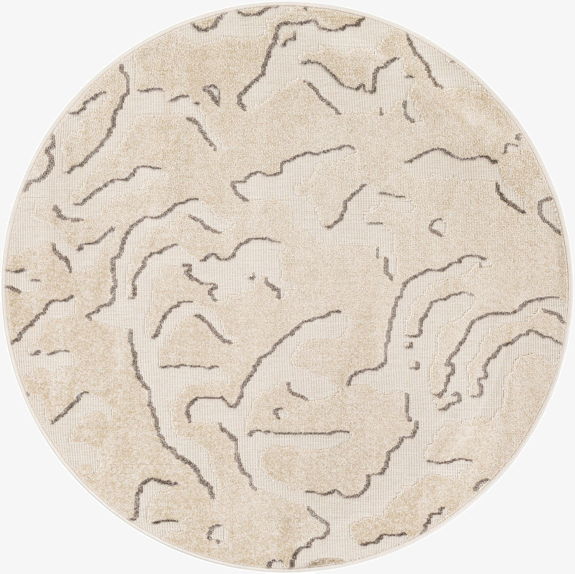 5' x 5'  Washable Sabrina Soto Indoor / Outdoor Round Rug