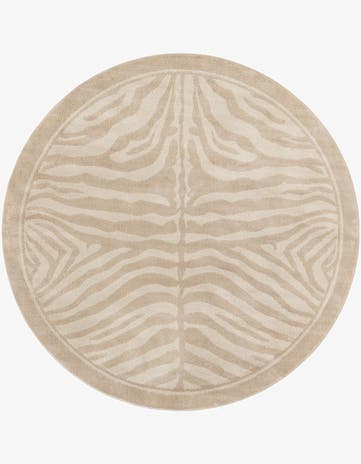 Beige and Ivory Savannah Round Rug