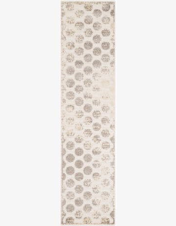 Beige and Ivory Easy-Clean Sabrina Soto Indoor / Outdoor Runner Rug