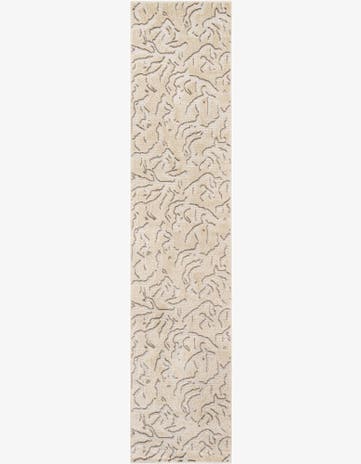 Beige and Ivory Easy-Clean Sabrina Soto Indoor / Outdoor Runner Rug