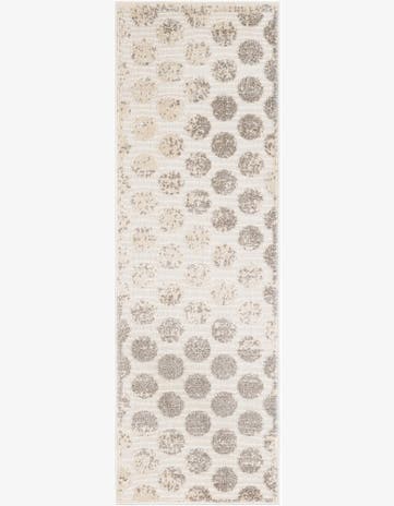 Beige and Ivory Easy-Clean Sabrina Soto Indoor / Outdoor Runner Rug