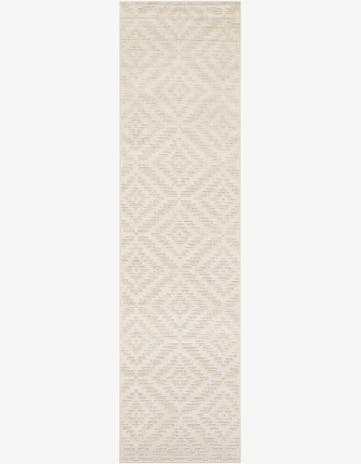 Beige and Ivory Easy-Clean Sabrina Soto Indoor / Outdoor Runner Rug