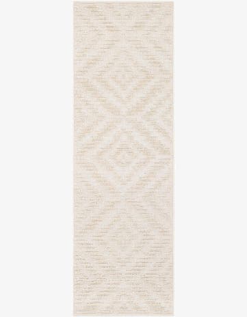 Beige and Ivory Easy-Clean Sabrina Soto Indoor / Outdoor Runner Rug