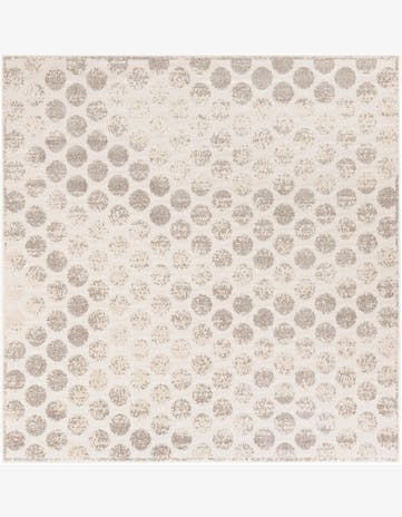 Beige and Ivory Easy-Clean Sabrina Soto Indoor / Outdoor Square Rug