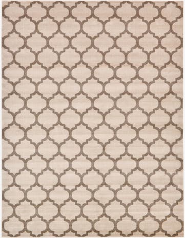 Beige and Light Brown Lattice Rug