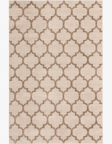 Beige and Light Brown Trellis Rug