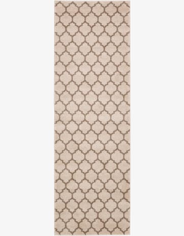 Beige and Light Brown Lattice Runner Rug