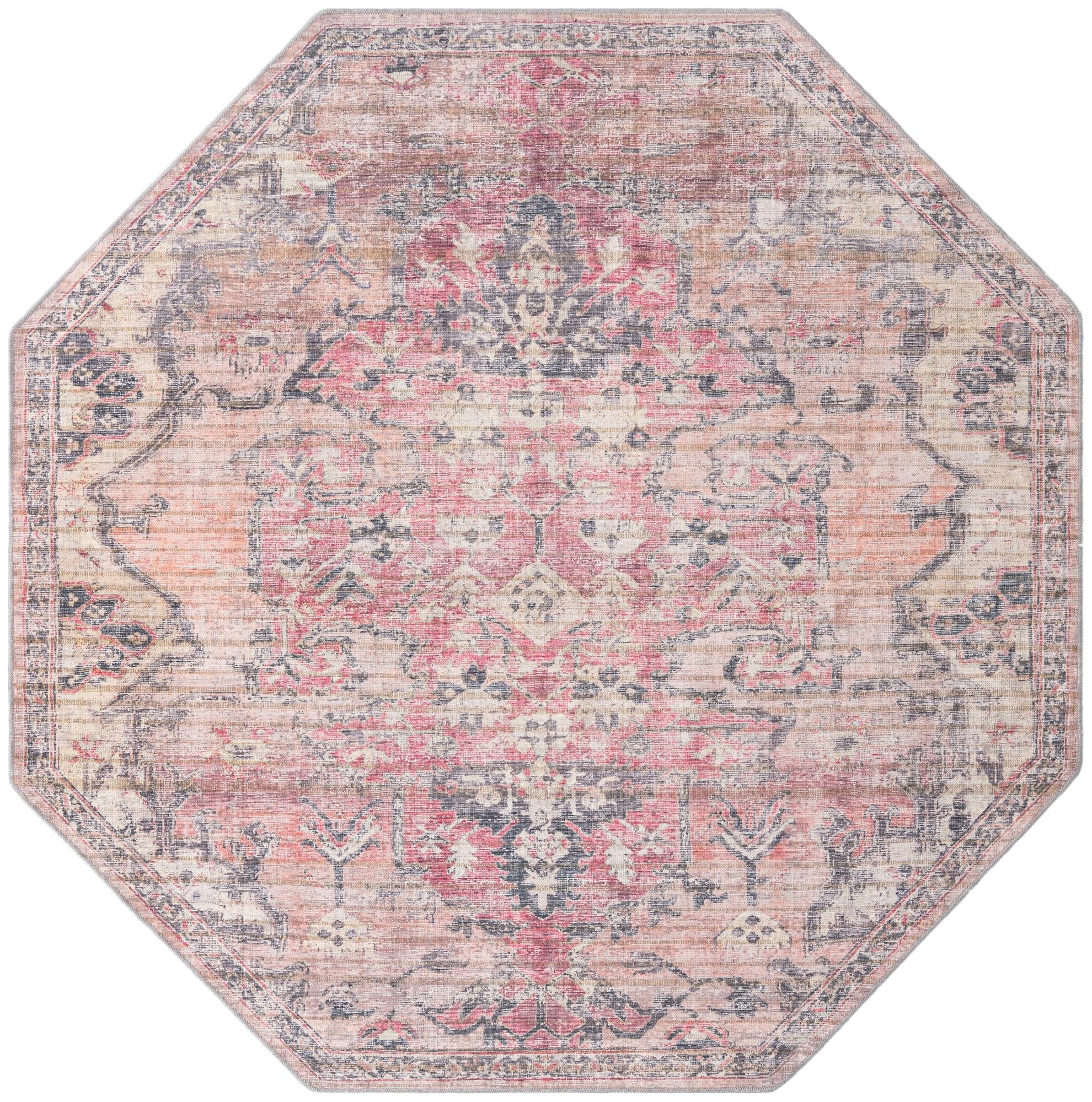 7' 10 x 7' 10 Washable Nostalgia Octagon Rug