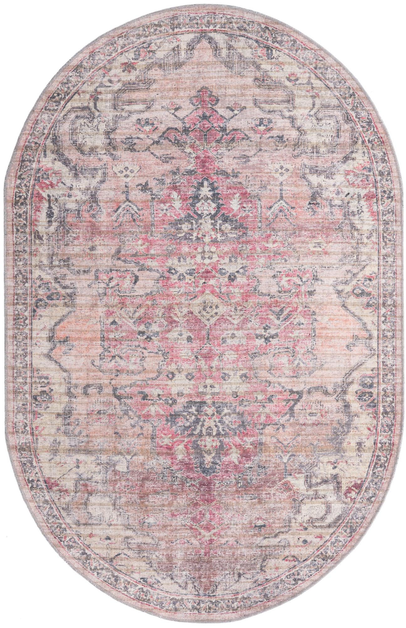 5' 3 x 8' Washable Nostalgia Oval Rug