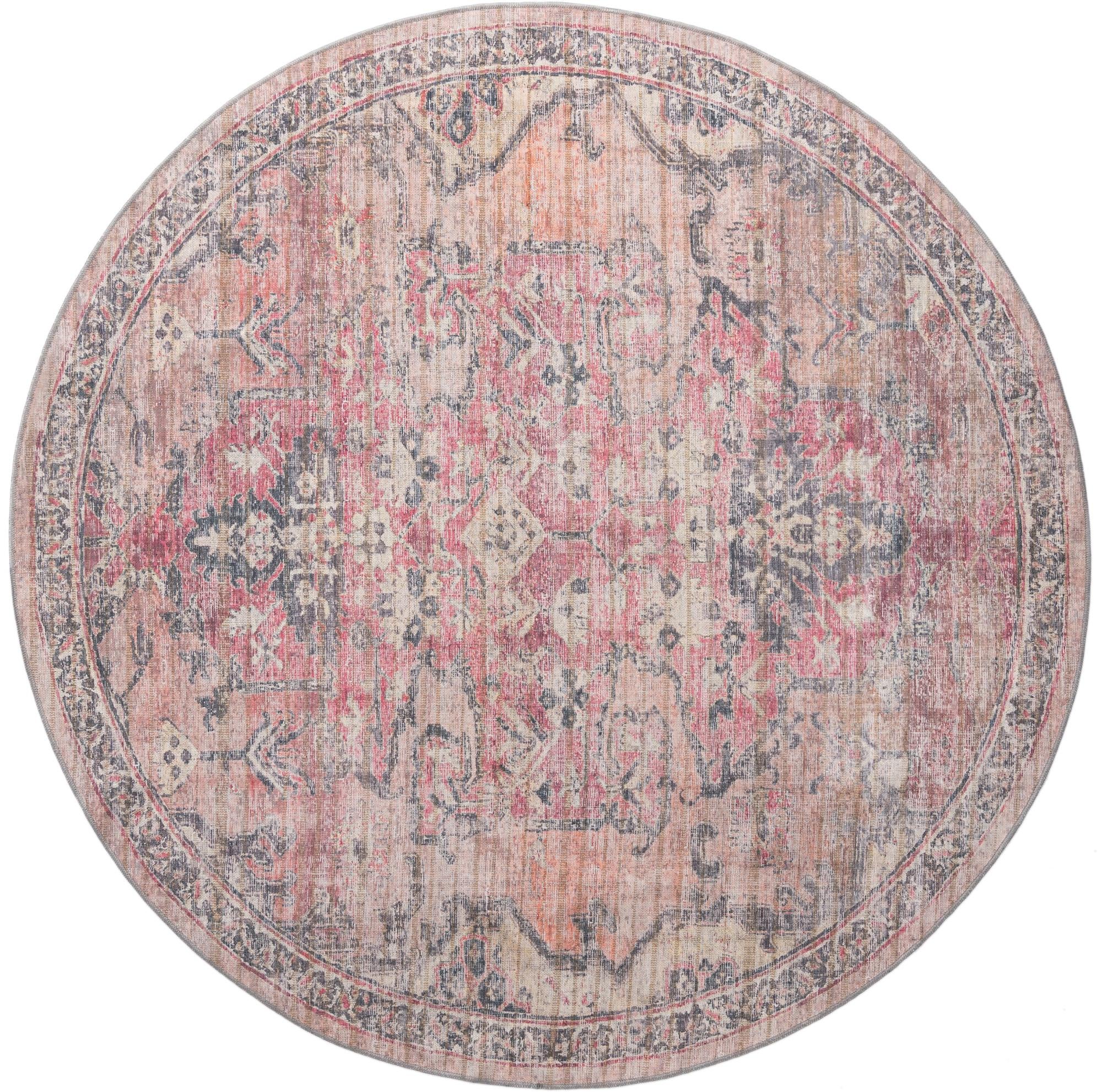7' 10 x 7' 10 Washable Nostalgia Round Rug